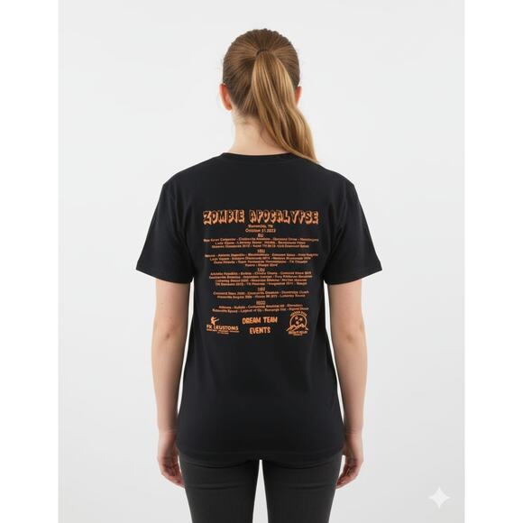 Gildan Women's T SHIRT ZOMBIE APOCALYPSE Theme Park Black Size Medium - Picture 9 of 12